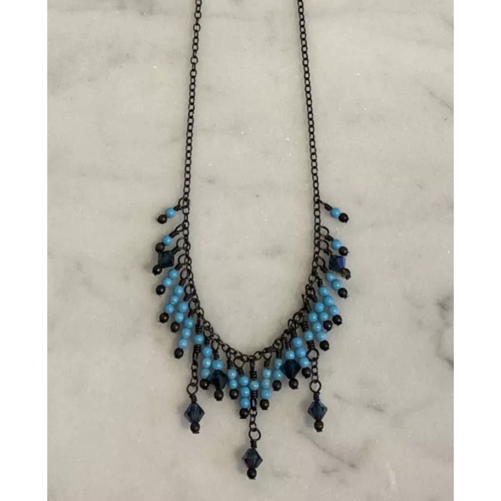 Beautiful Dainty Sterling Silver & Turquoise Necklace Choker
